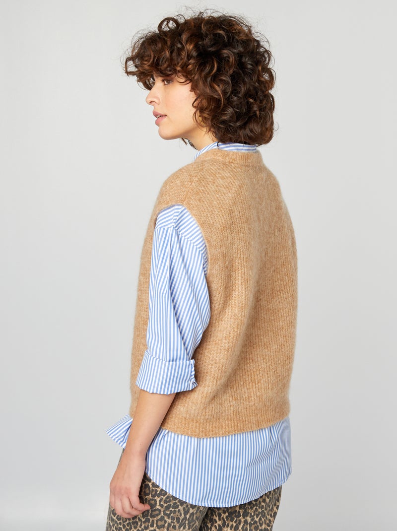 Chaleco de mezcla de lana y mohair MARRON - Kiabi