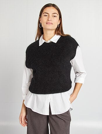 Chaleco de mezcla de lana y mohair