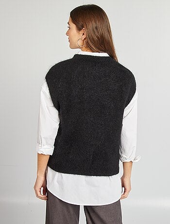 Chaleco de mezcla de lana y mohair