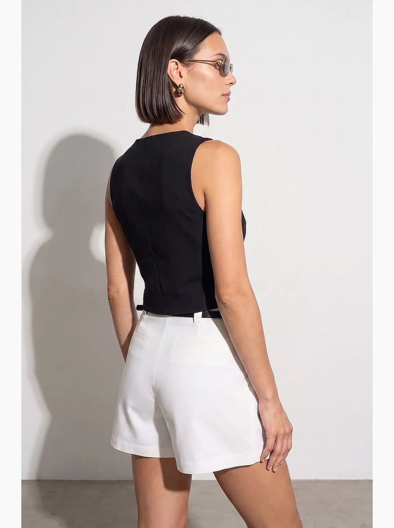 Chaleco de mujer de crepé tejido dilvin Negro - Kiabi