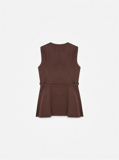 Chaleco de mujer de popelina de tencel con cinturón en la cintura dilvin - Kiabi Chaleco de mujer de popelina de tencel con cinturón en la cintura dilvin - Kiabi