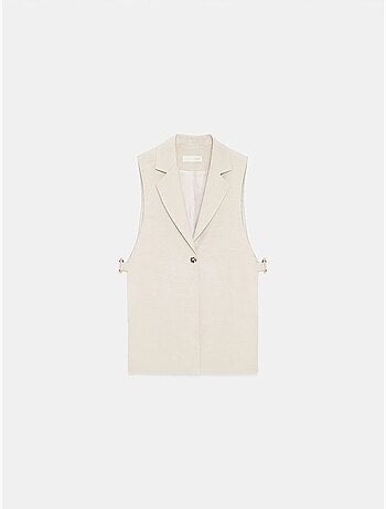 Chaleco de mujer liso con cuello chal dilvin