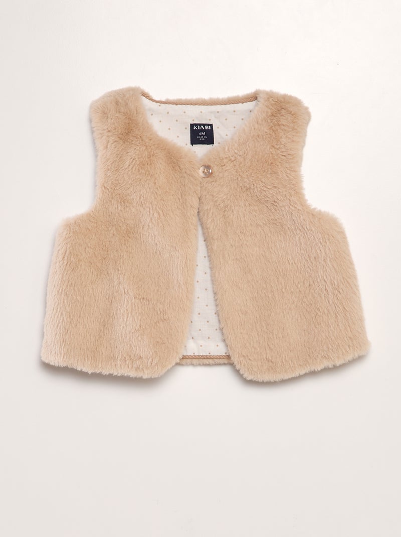 Chaleco de pelo sintético BEIGE - Kiabi
