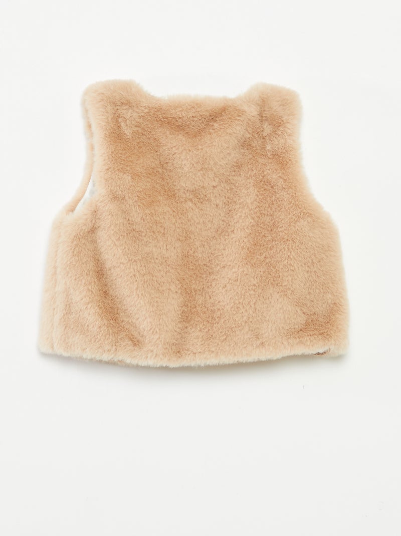 Chaleco de pelo sintético Beige - Kiabi