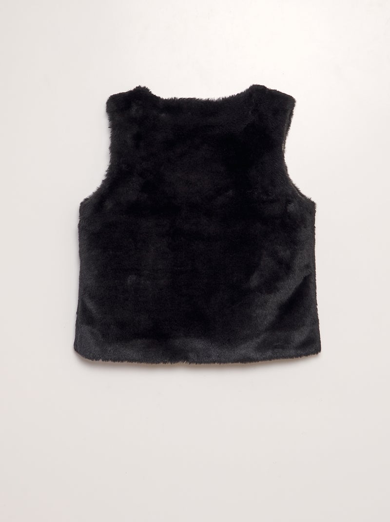 Chaleco de pelo sintético NEGRO - Kiabi