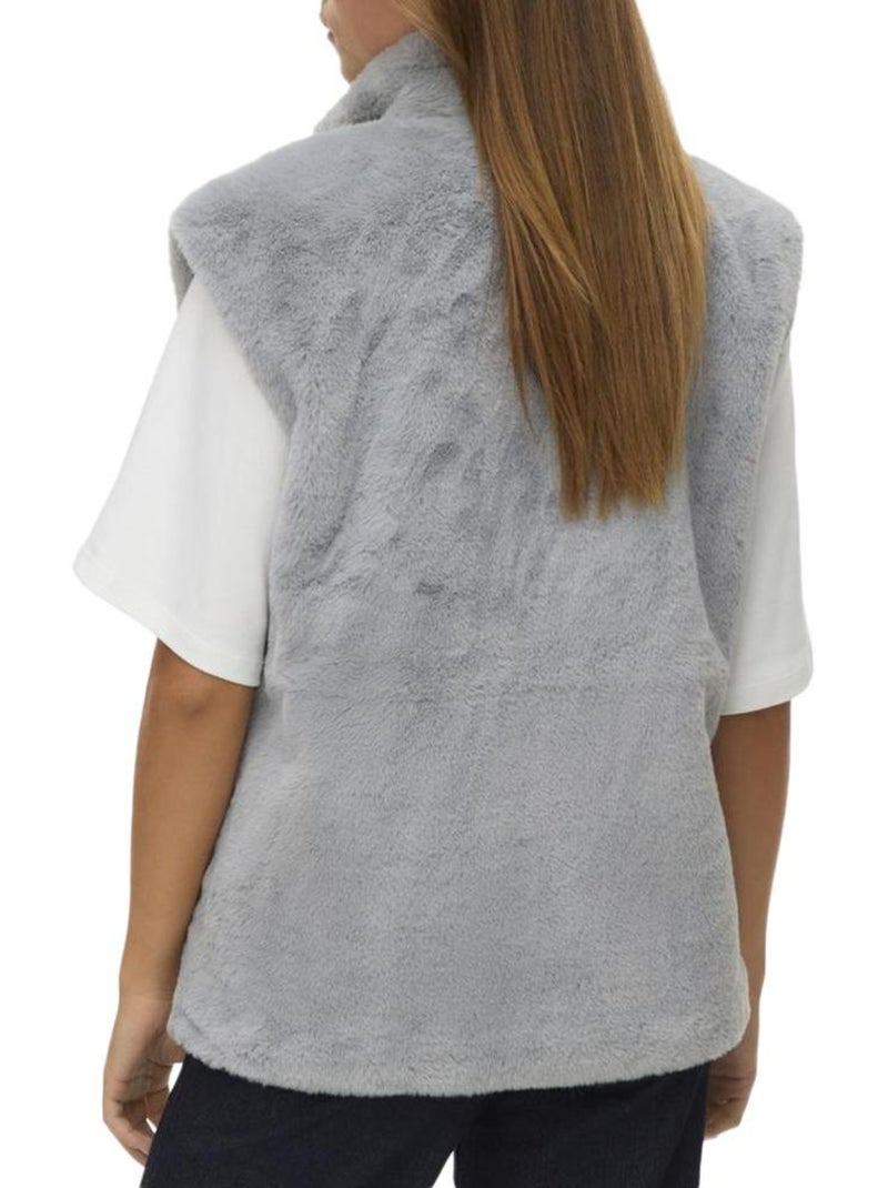 Chaleco de Pelo Sintético para Mujer Vero Moda Gris plateado - Kiabi