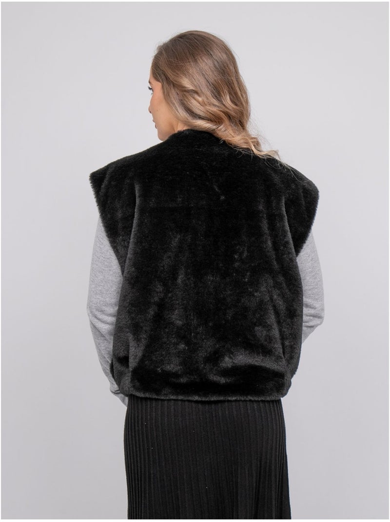 Chaleco de pelo sintético ulla Negro - Kiabi
