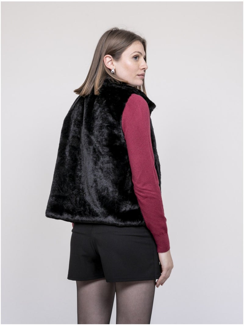 Chaleco de pelo sintético UNIKA Negro - Kiabi