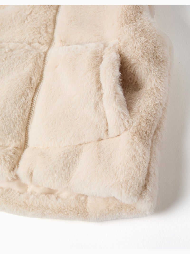 Chaleco de peluche con capucha y orejas 3d Blanco - Kiabi