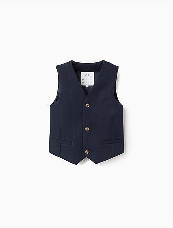 Chaleco de piqué con bolsillos decorativos