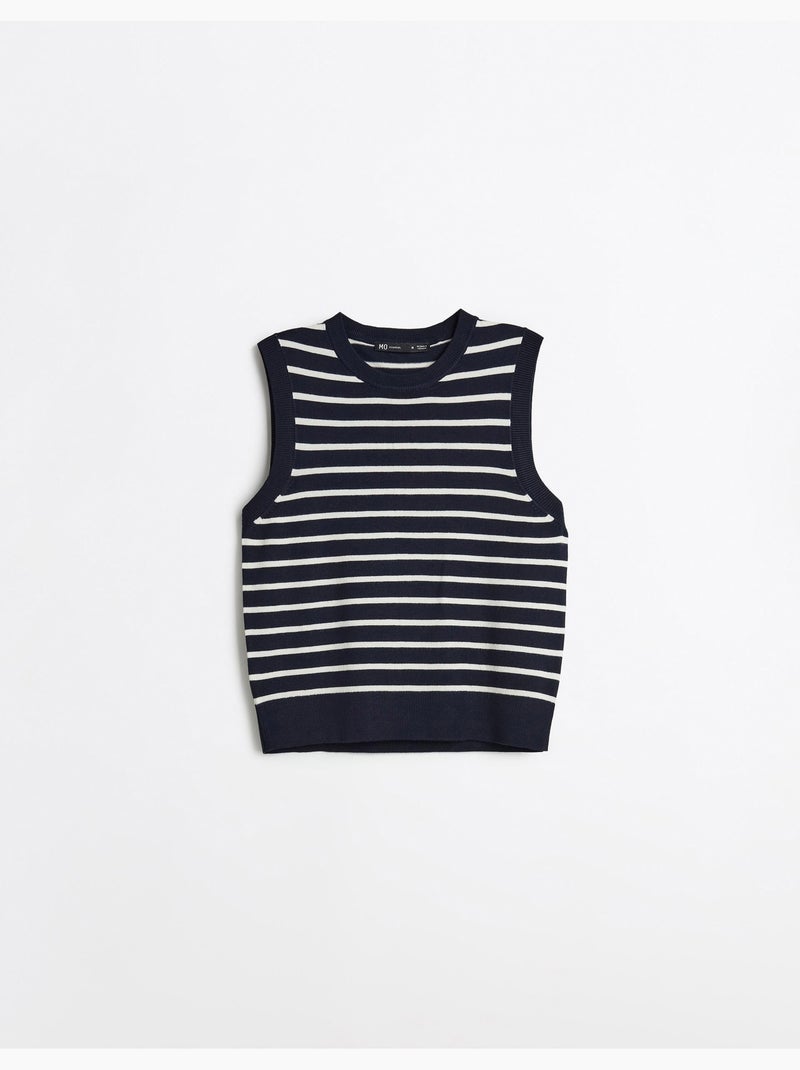 Chaleco de punto a rayas, mo fashion Azul - Kiabi