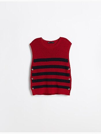 Chaleco de punto a rayas, mo fashion