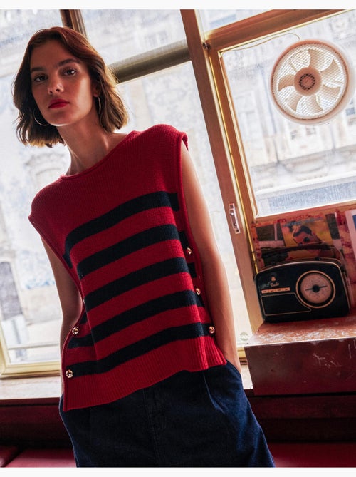 Chaleco de punto a rayas, mo fashion - Kiabi