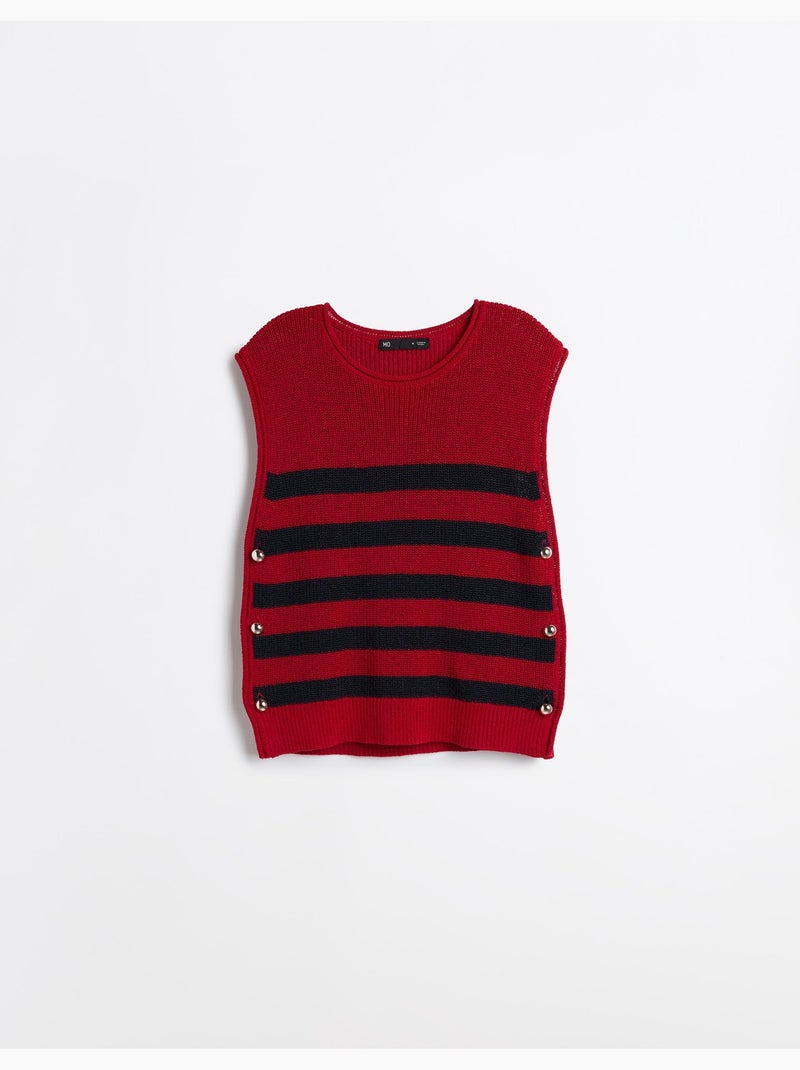 Chaleco de punto a rayas, mo fashion Rojo - Kiabi