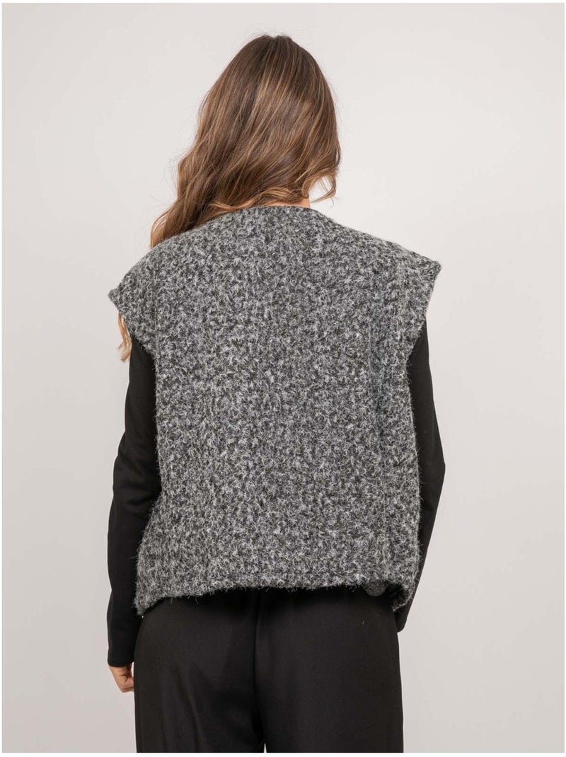 Chaleco de punto bouclé ujara Gris - Kiabi
