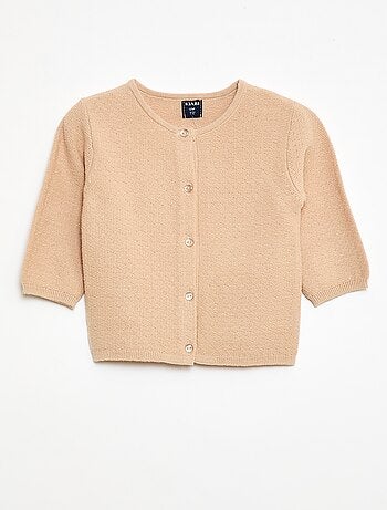 Chaleco de punto calado con fantasía