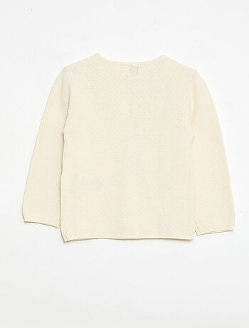 Chaleco de punto calado con fantasía