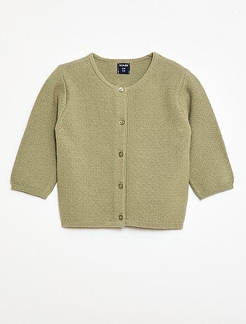 Chaleco de punto calado con fantasía