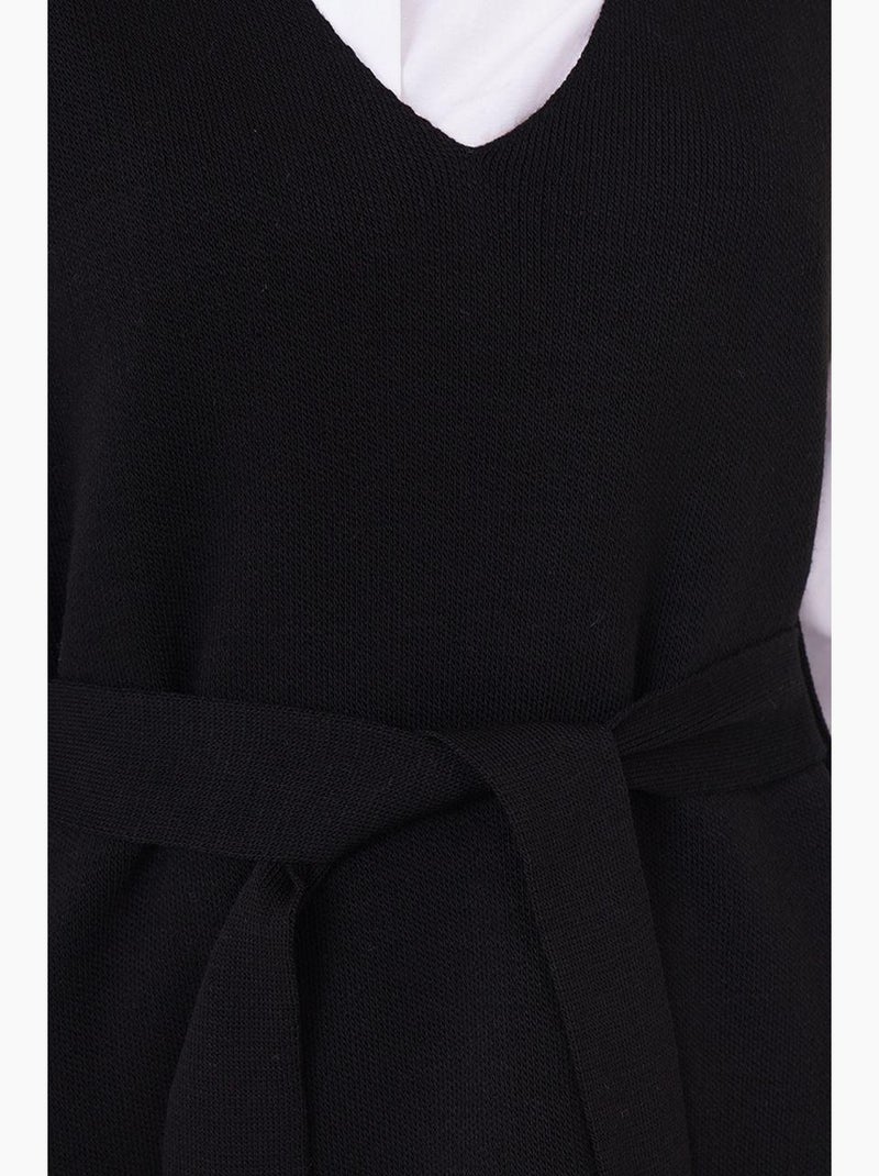 Chaleco de punto con cinturón bdart Negro - Kiabi