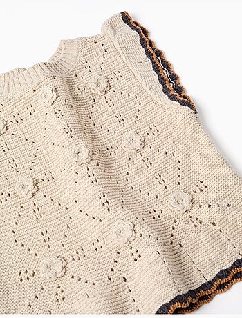 Chaleco de punto con croché y volantes B&S
