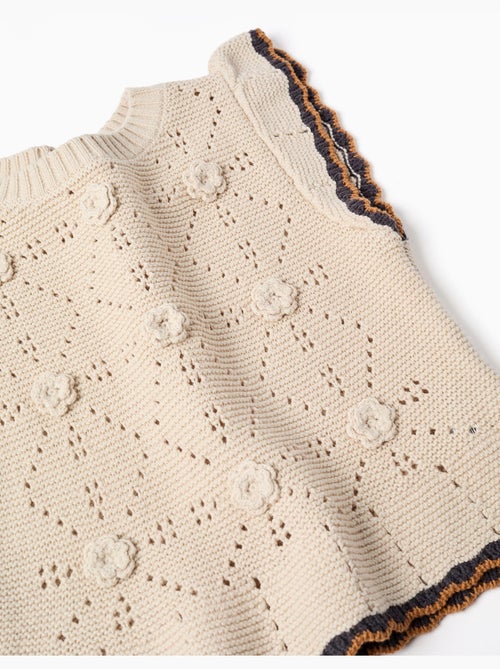 Chaleco de punto con croché y volantes B&S - Kiabi