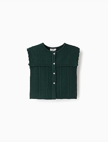Chaleco de punto con detalles trenzados b&s