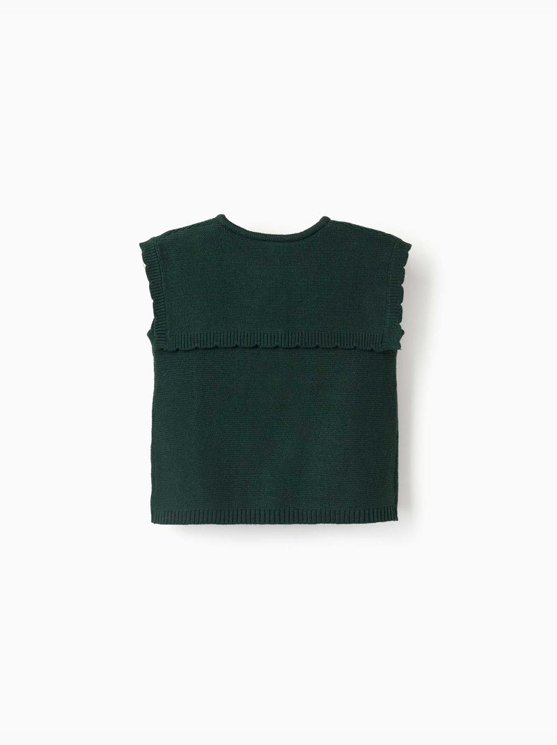 Chaleco de punto con detalles trenzados b&s Verde oscuro - Kiabi