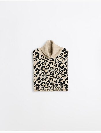 Chaleco de punto con estampado animal, mo fashion