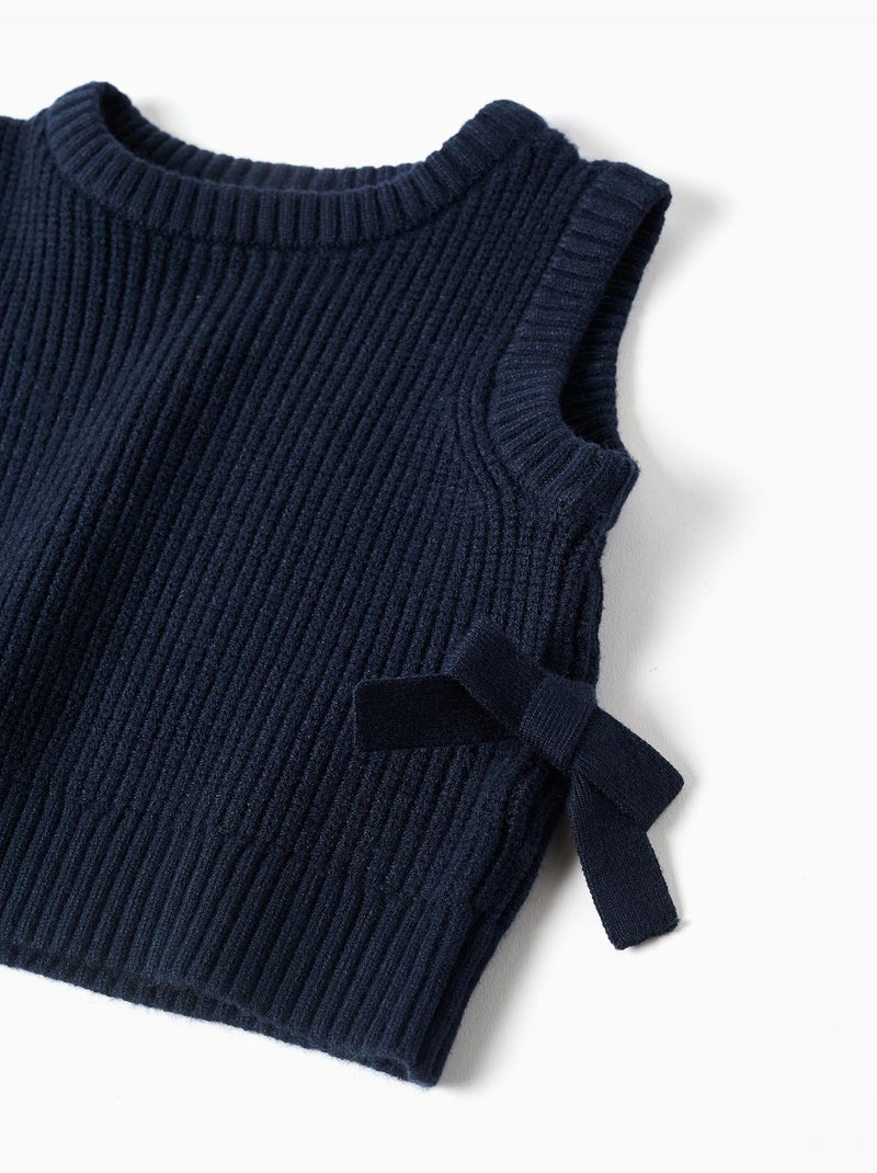Chaleco de punto con lazos laterales Azul oscuro - Kiabi