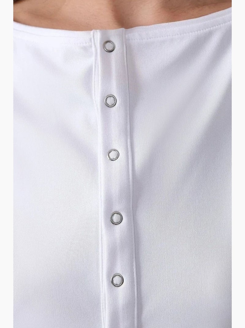 Chaleco de punto de cuello redondo y corte entallado hiccup Blanco - Kiabi