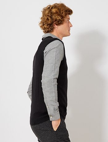 Hombre talla S-XXL - Chaleco de punto fino con cuello de pico - Kiabi