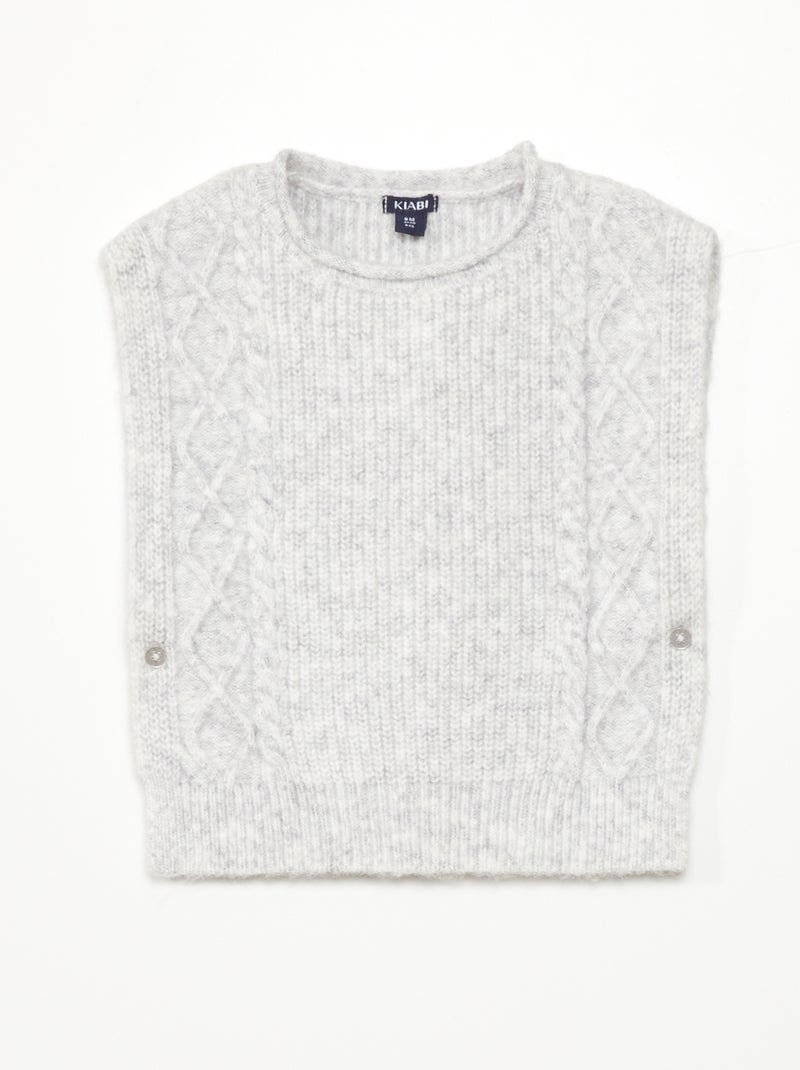 Chaleco de punto trenzado Gris - Kiabi