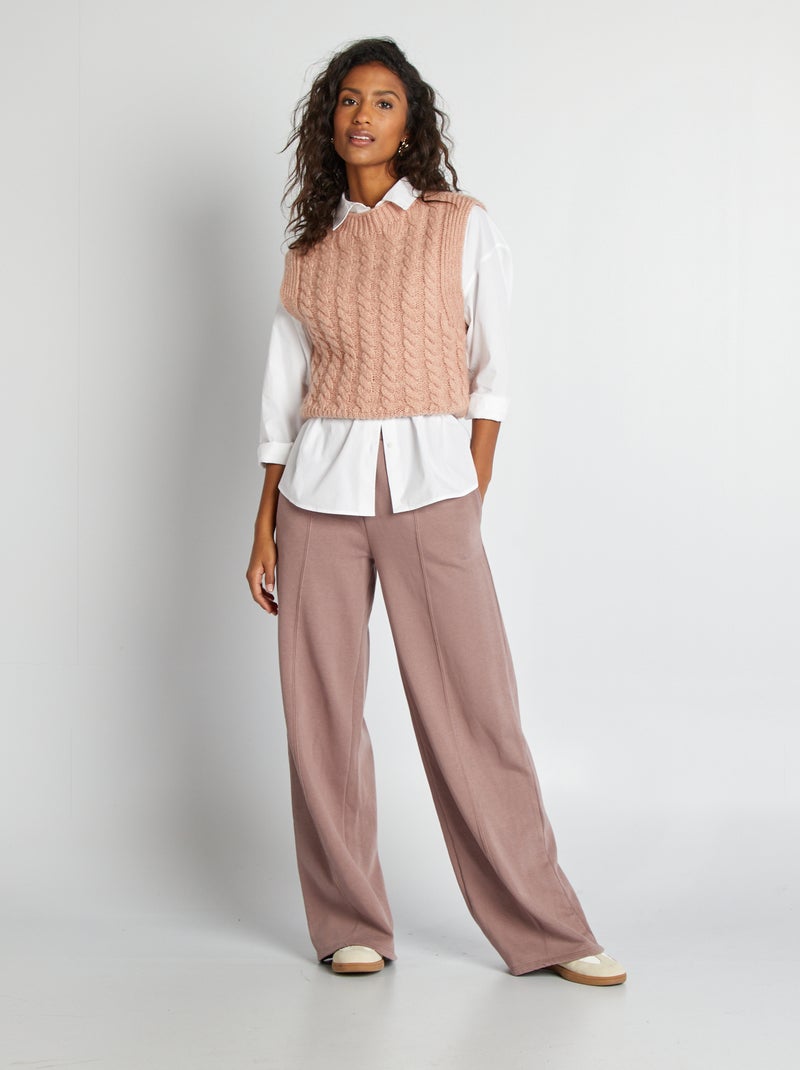 Chaleco de punto trenzado ROSA - Kiabi
