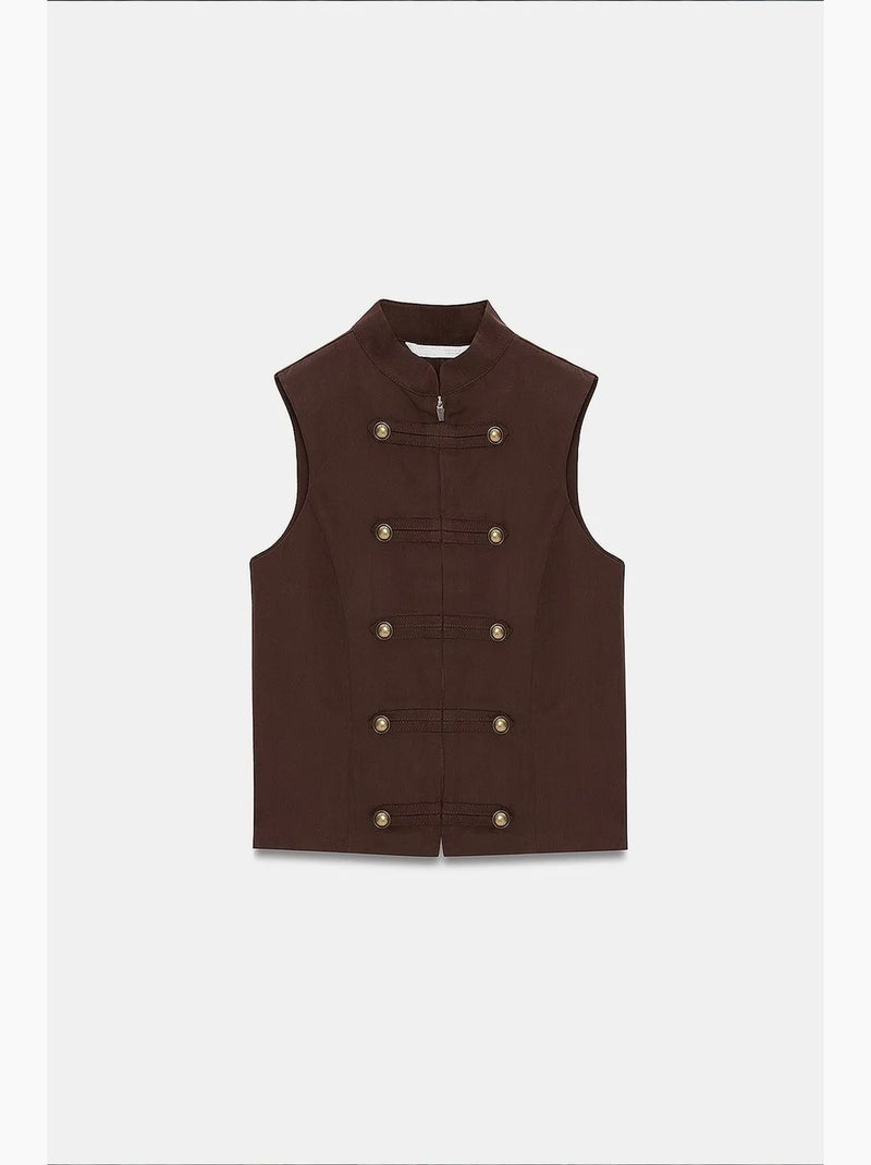 Chaleco de tencel dilvin Marrón - Kiabi
