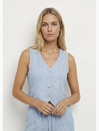 Chaleco de traje a rayas con apariencia irregular - Afibel