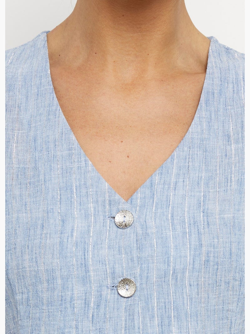Chaleco de traje a rayas con apariencia irregular - Afibel Azul - Kiabi