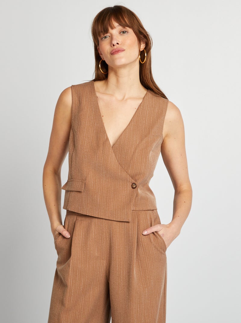 Chaleco de traje asimétrico MARRON - Kiabi