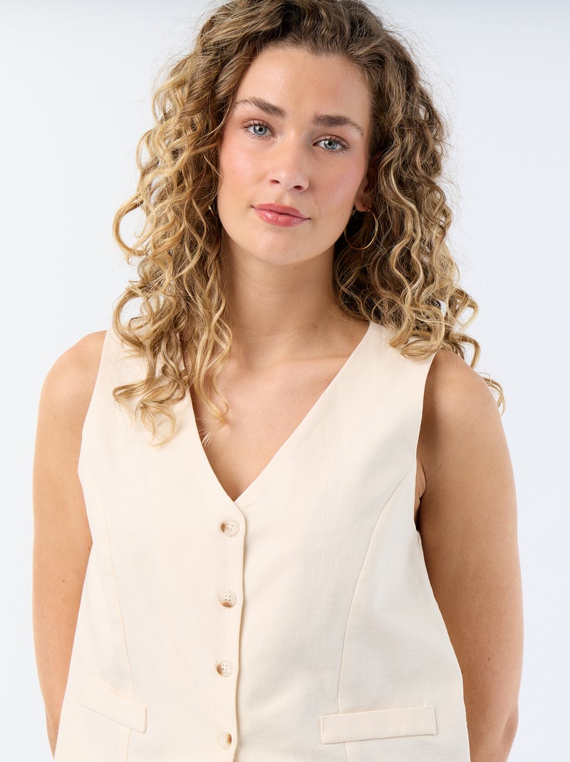 Chaleco de traje Beige - Kiabi