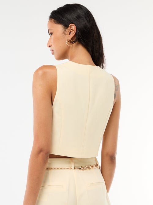 Chaleco de traje con abertura abotonada asimétrica - Kiabi