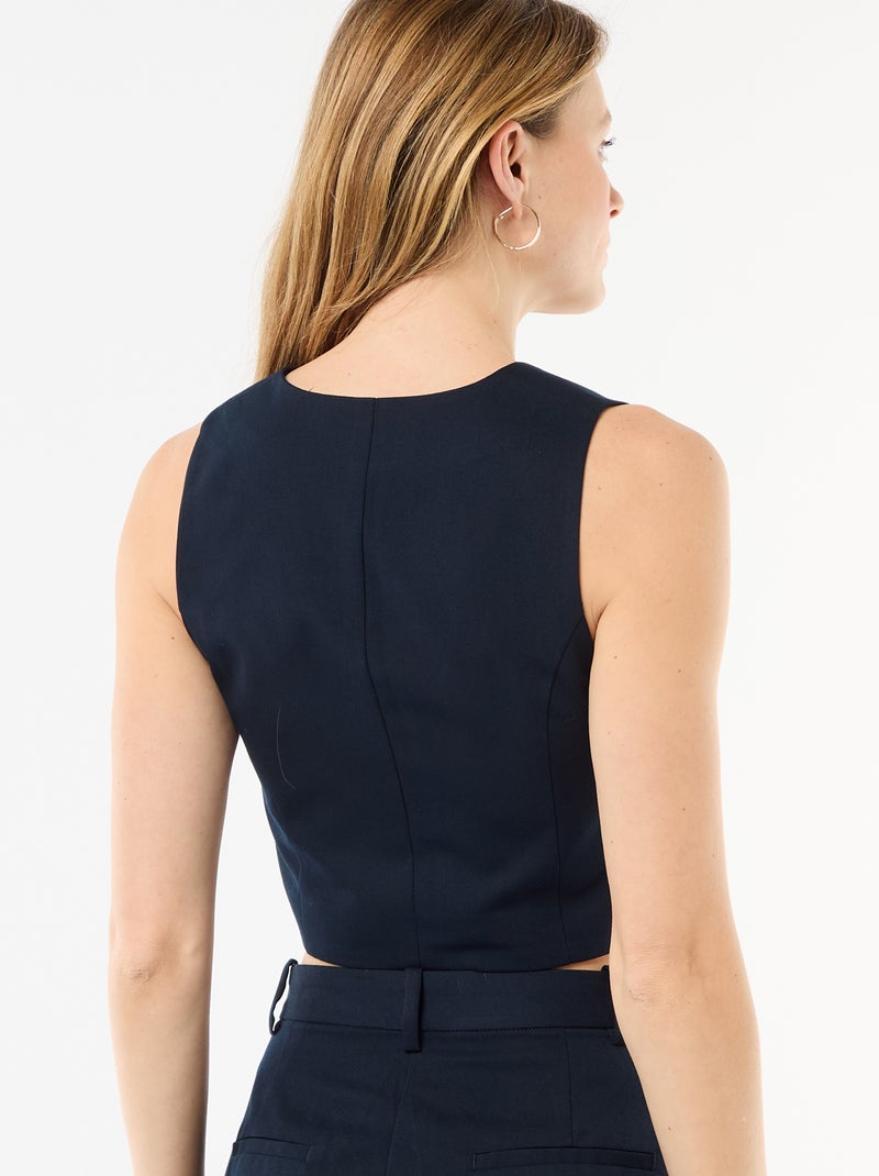 Chaleco de traje con abertura abotonada asimétrica Azul - Kiabi