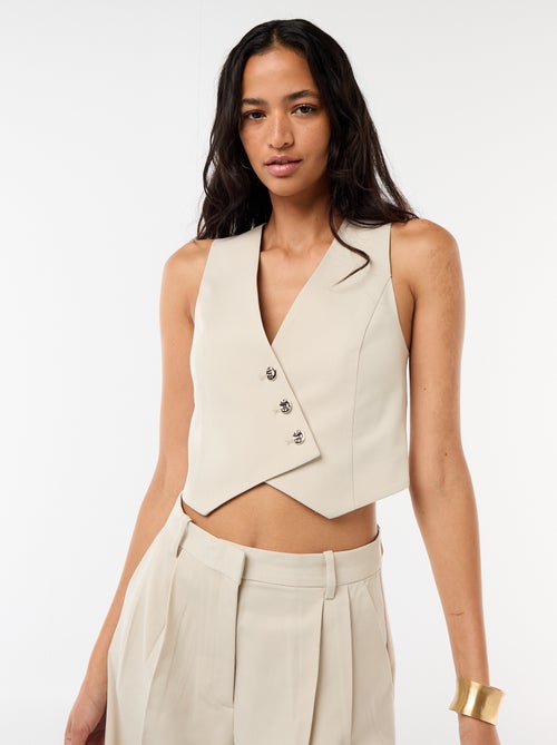 Chaleco de traje con abertura abotonada asimétrica - Kiabi