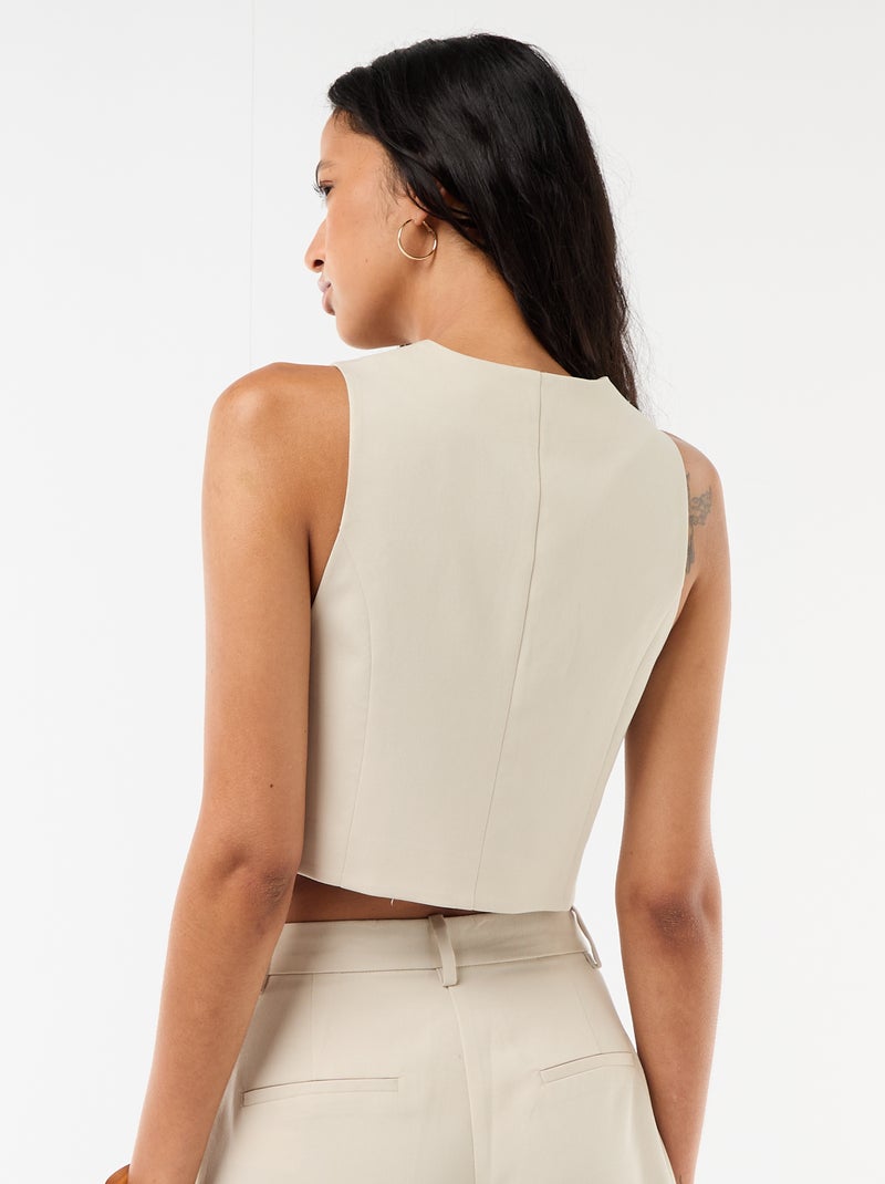 Chaleco de traje con abertura abotonada asimétrica Gris - Kiabi