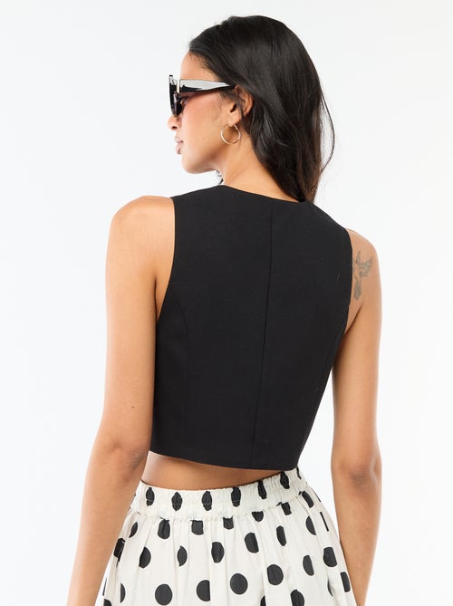 Chaleco de traje con abertura abotonada asimétrica - Kiabi