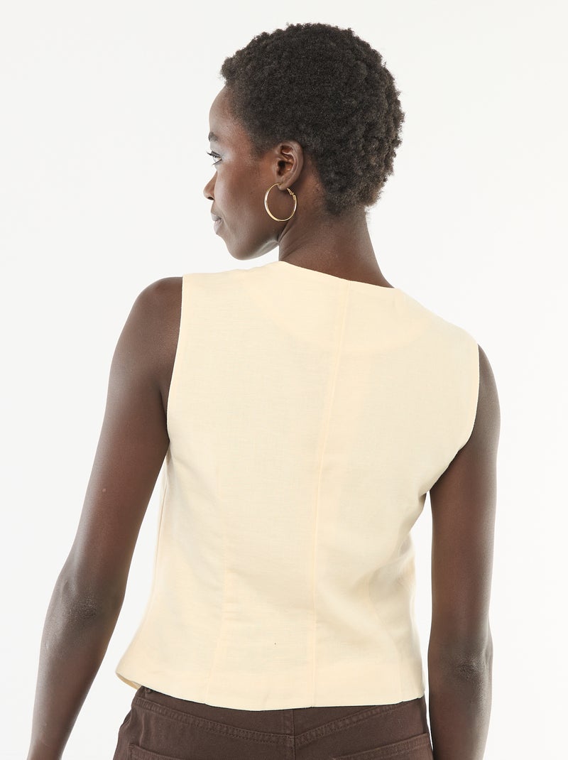 Chaleco de traje con botones dorados Beige - Kiabi