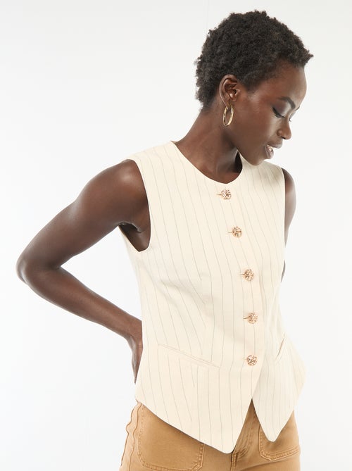 Chaleco de traje con botones dorados - Kiabi