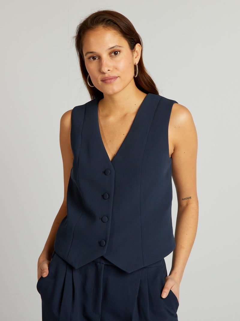 Chaleco de traje de color azul - Kiabi