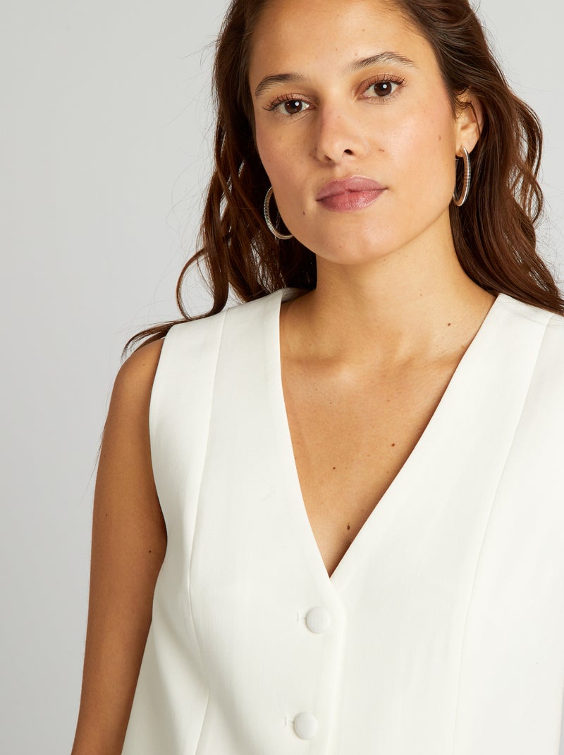 Chaleco de traje de color BLANCO - Kiabi