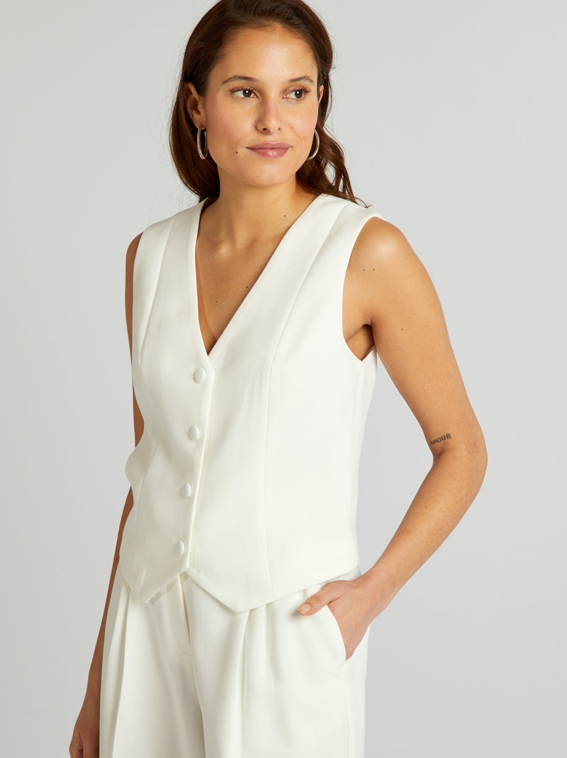 Chaleco de traje de color BLANCO - Kiabi