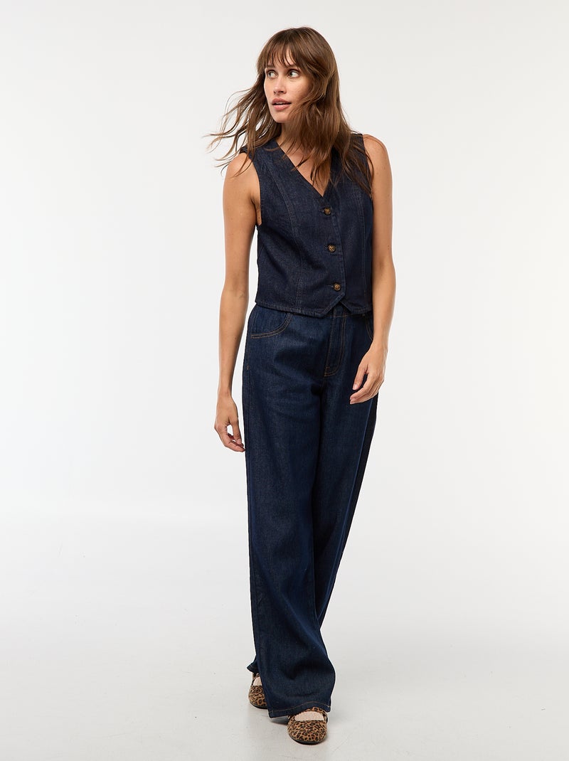 Chaleco de traje en denim Azul - Kiabi