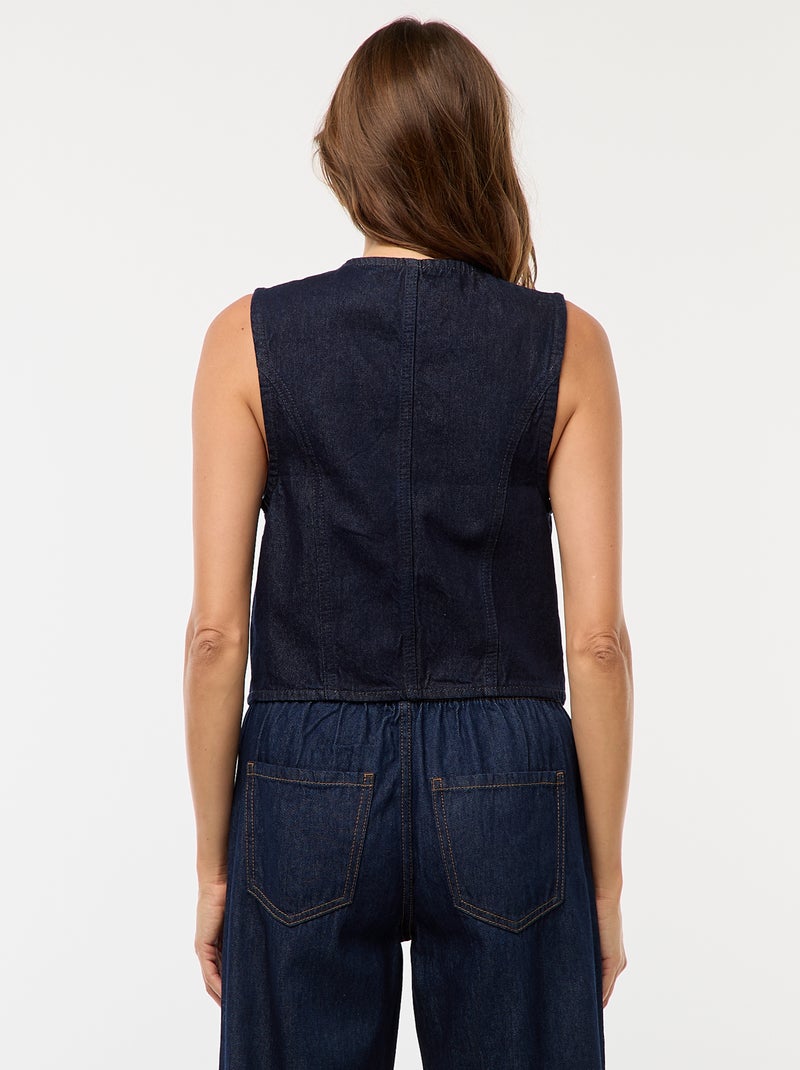 Chaleco de traje en denim Azul - Kiabi